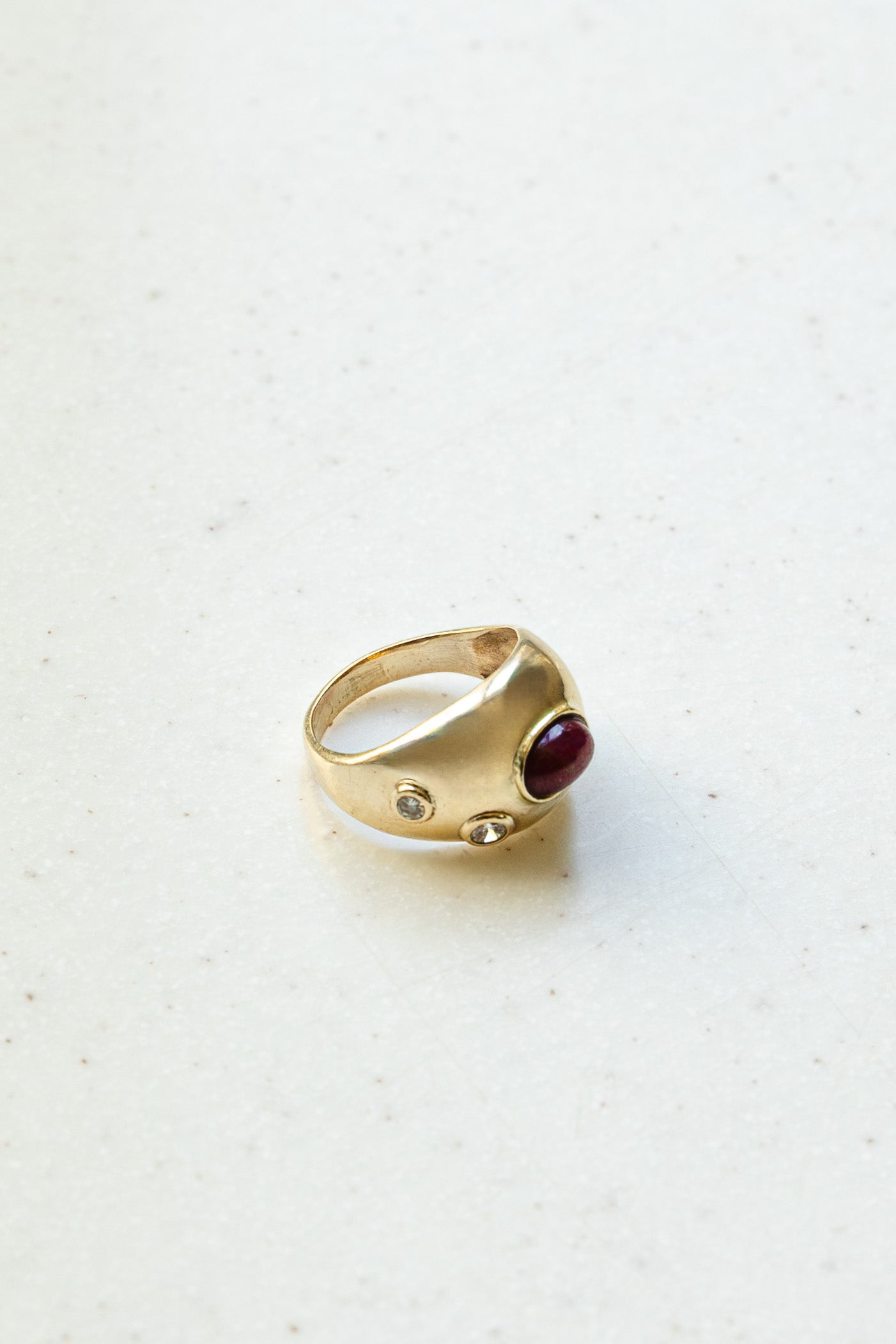 Pinky Ring with Ruby and Diamonds
