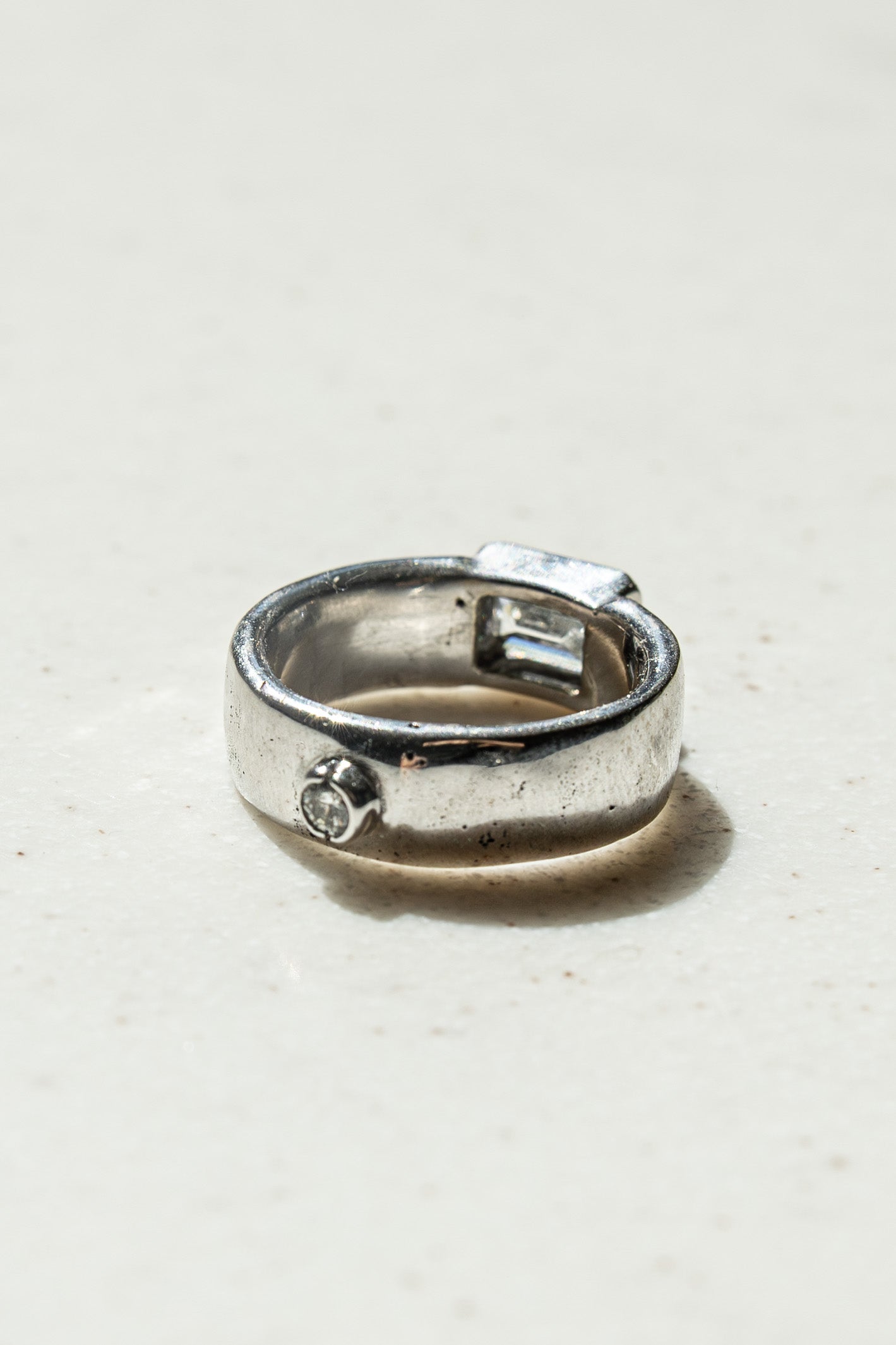 Emerald Cut 14kw (White Gold) Band