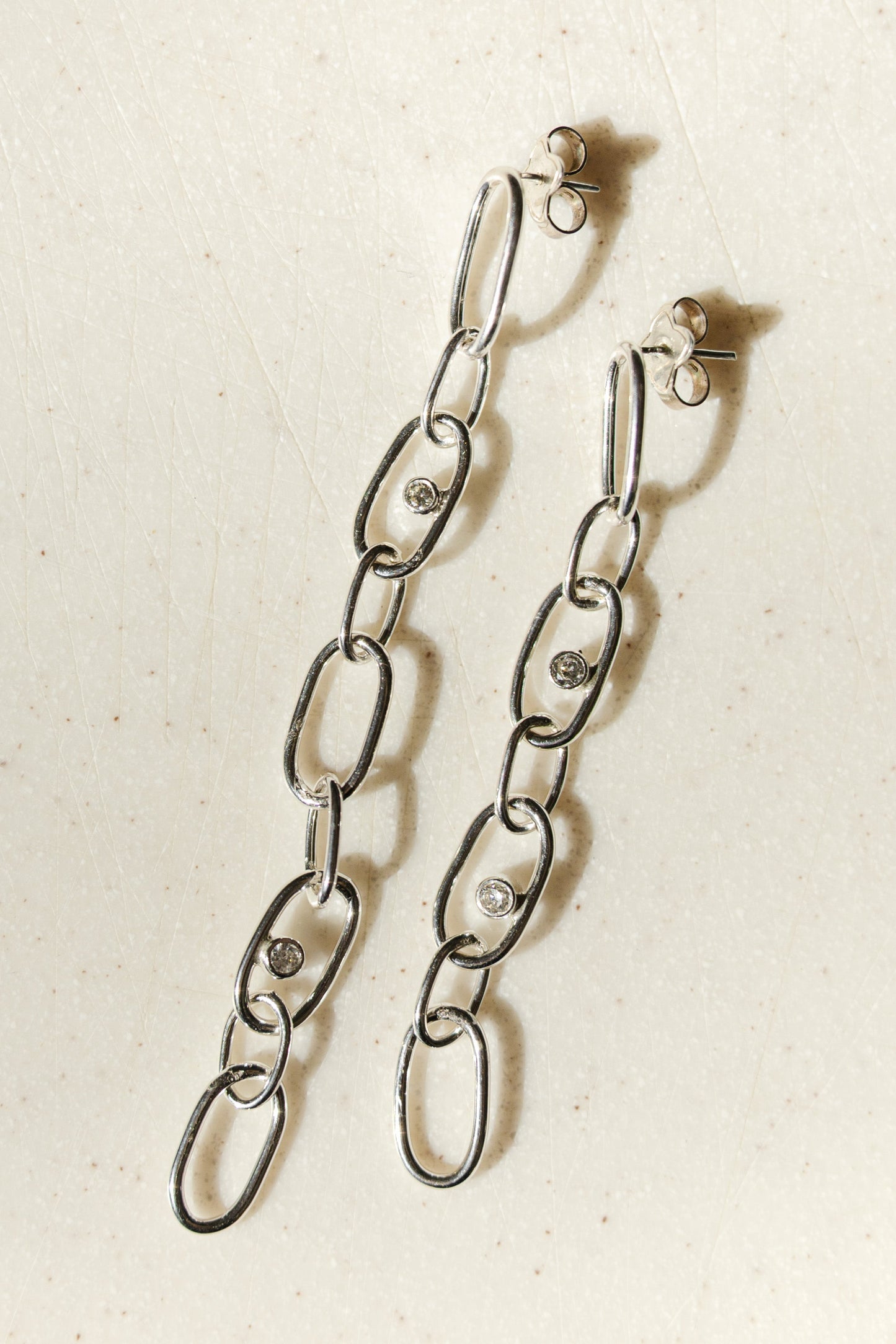 Asymmetric Earrings, Sterling Silver