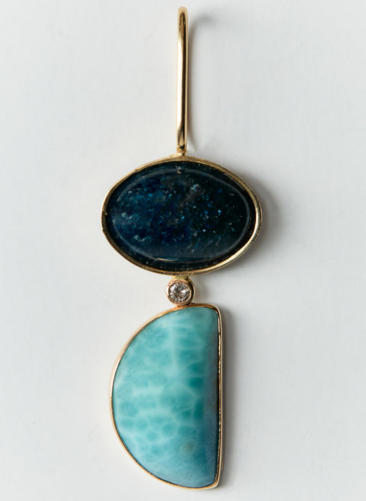 Turquoise and Nigerian Apatite, 14k gold