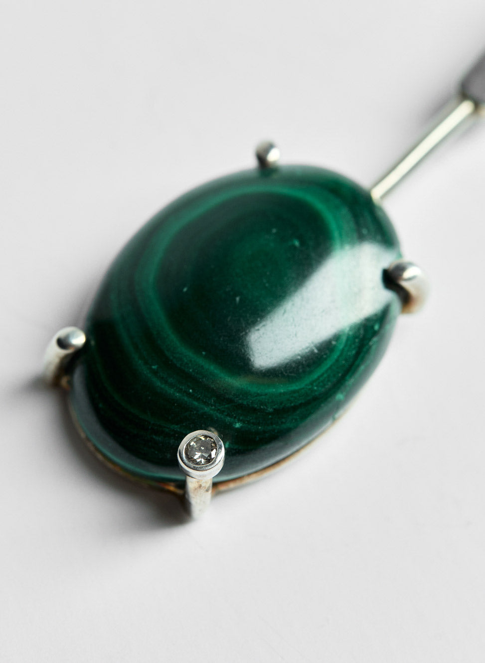 Malachite Pendant, Sterling Silver