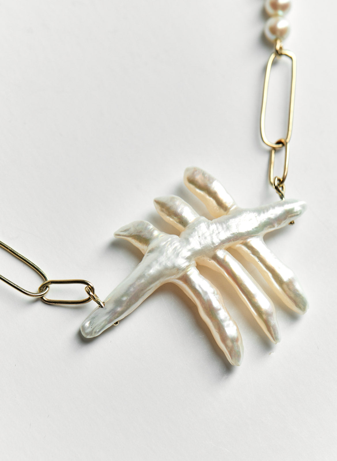 Baroque Pearl Necklace, 14k gold