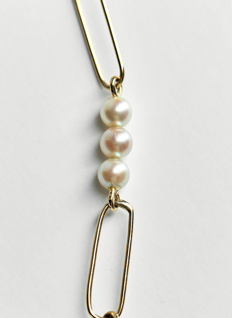 Baroque Pearl Necklace, 14k gold